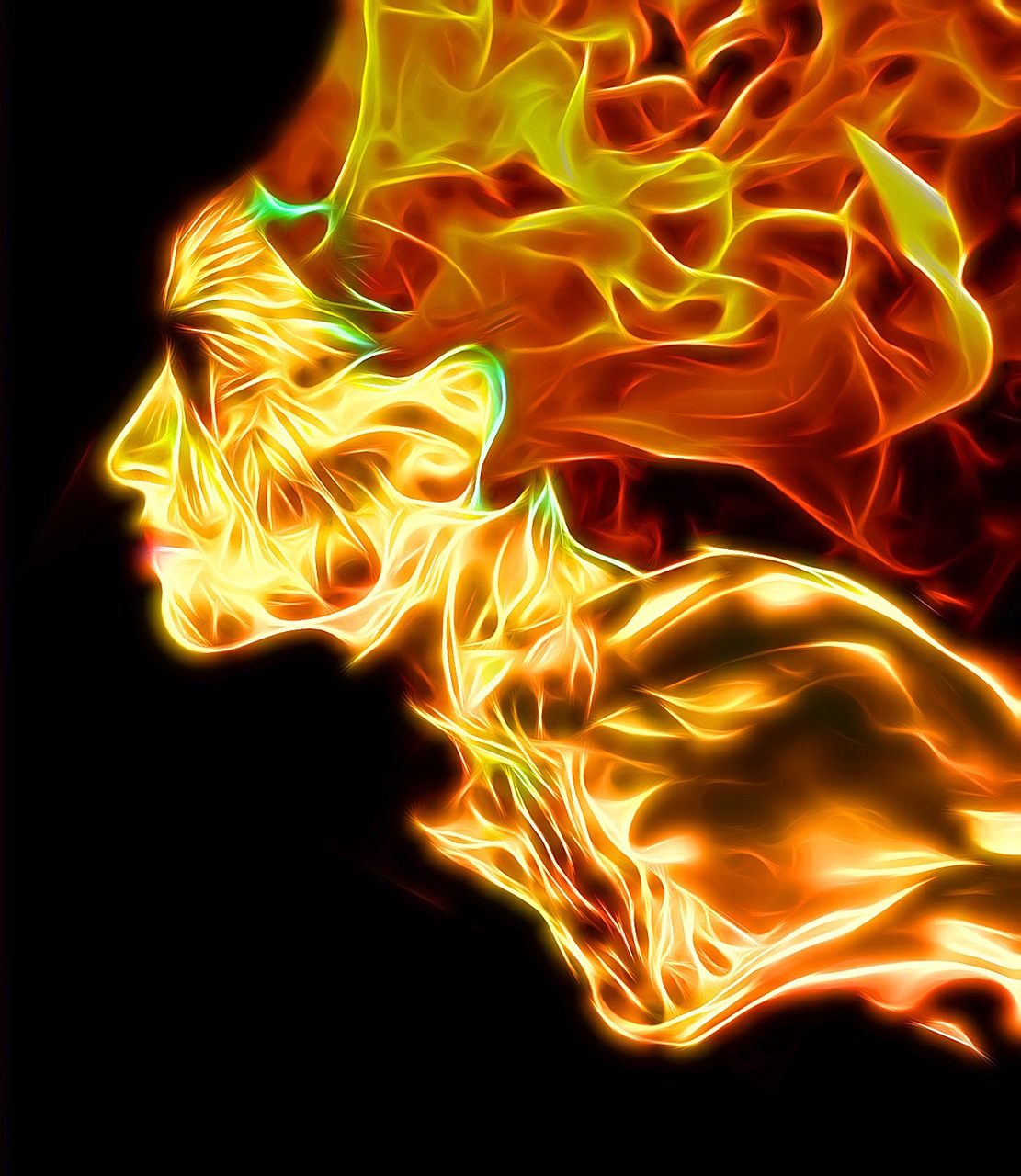 fire  woman  flame free photo