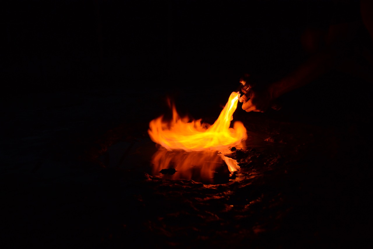 fire  fire in the water  flame free photo