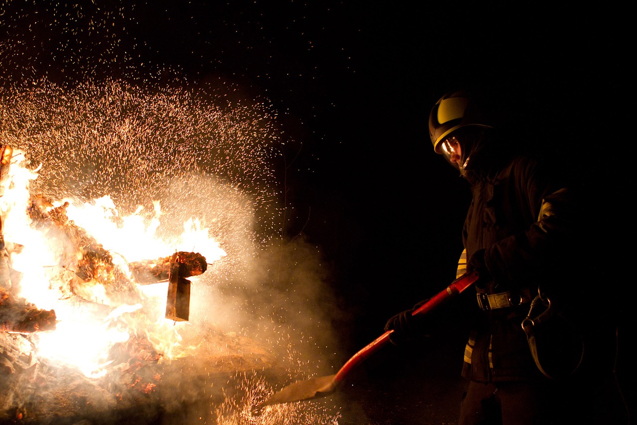 fire firefighter sparks free photo