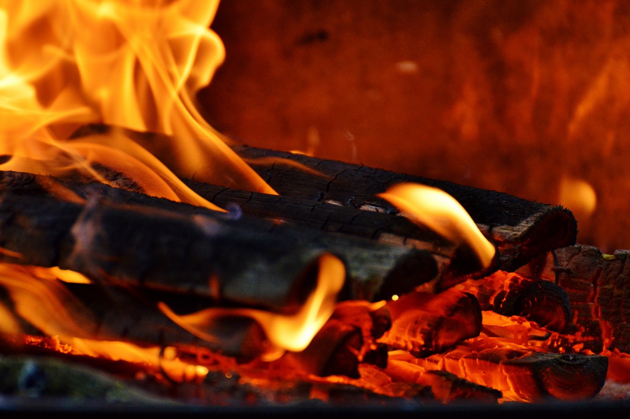 fire wood embers free photo