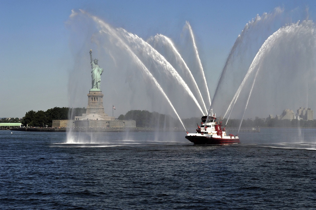 fire boat new york harbor fdny free photo