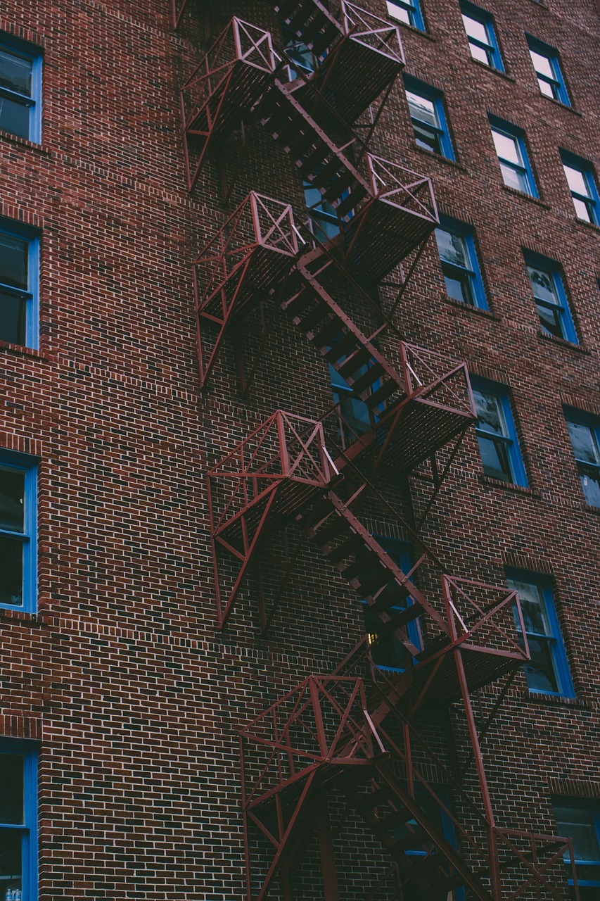 fire escape stairs apartment free photo