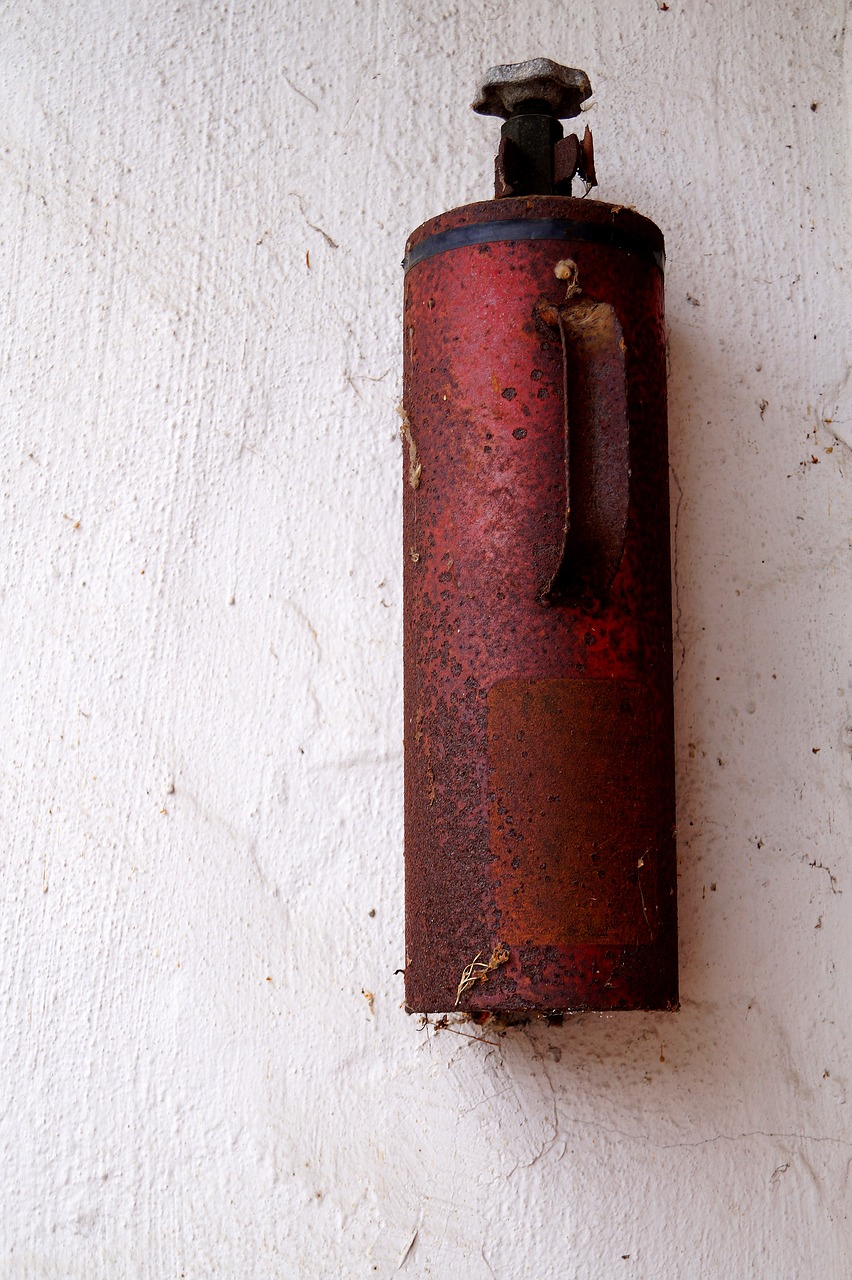 fire extinguisher old rusted free photo