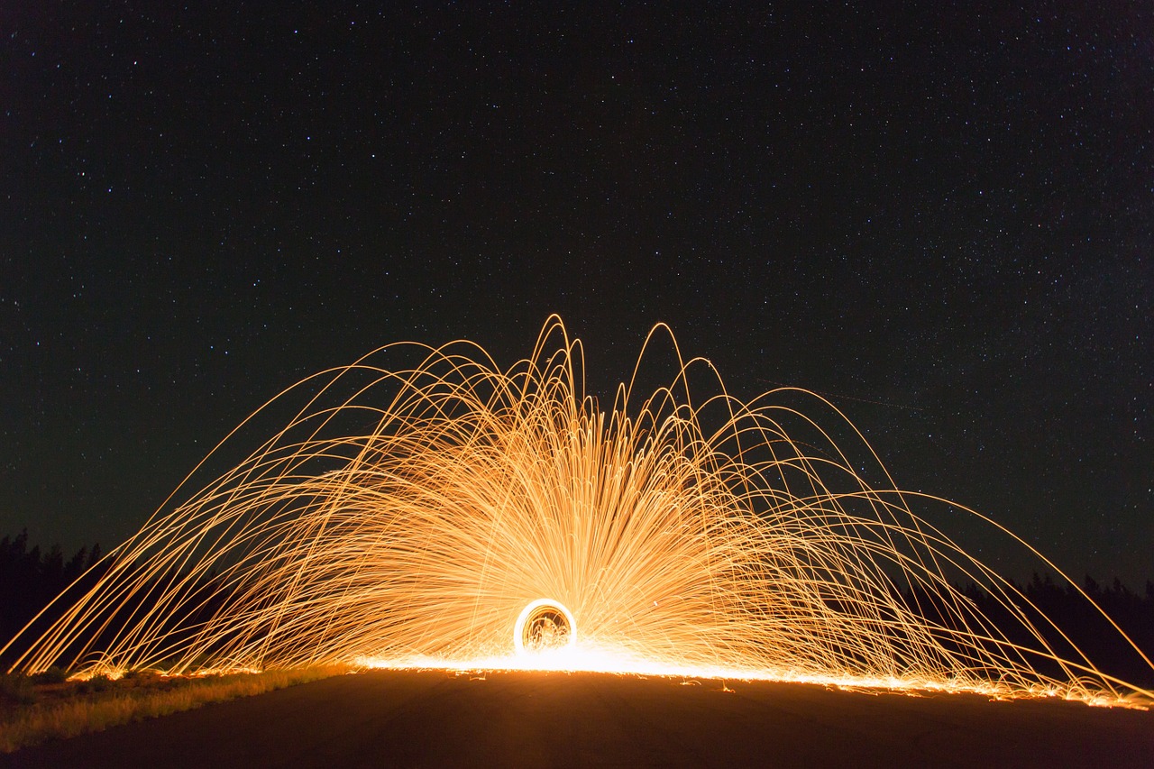 fire wheel fireworks wheel free photo