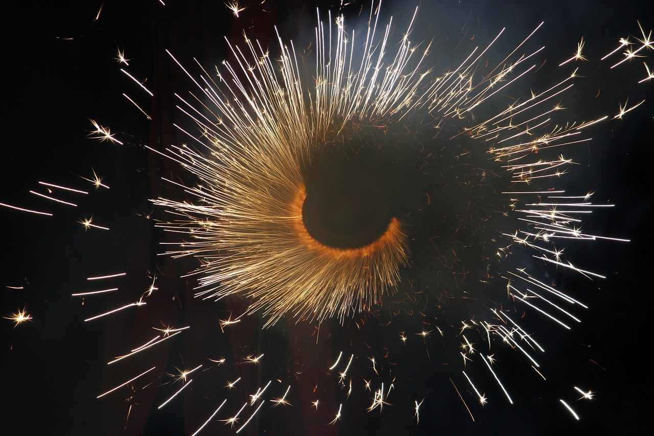 firecracker circle sparks free photo