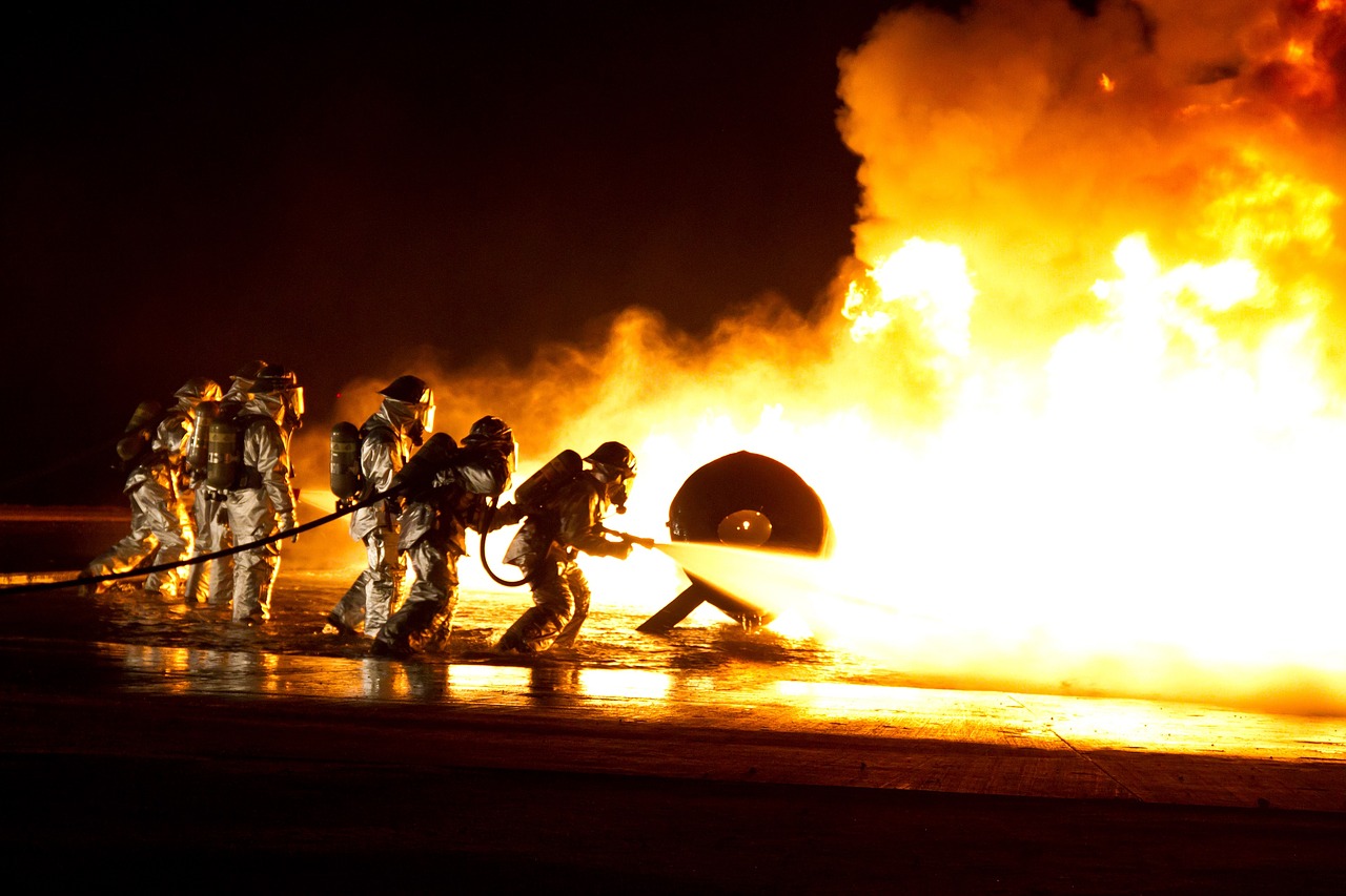 firefighter  training  live free photo