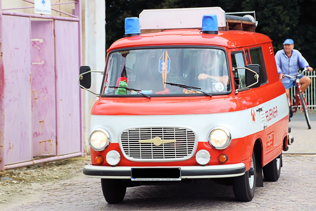 firefighter vehicle old historically free photo