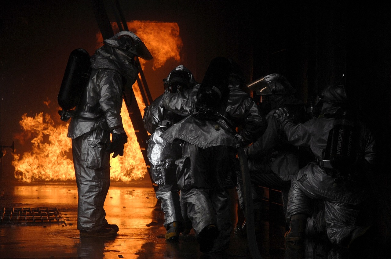 firefighters fire portrait free photo