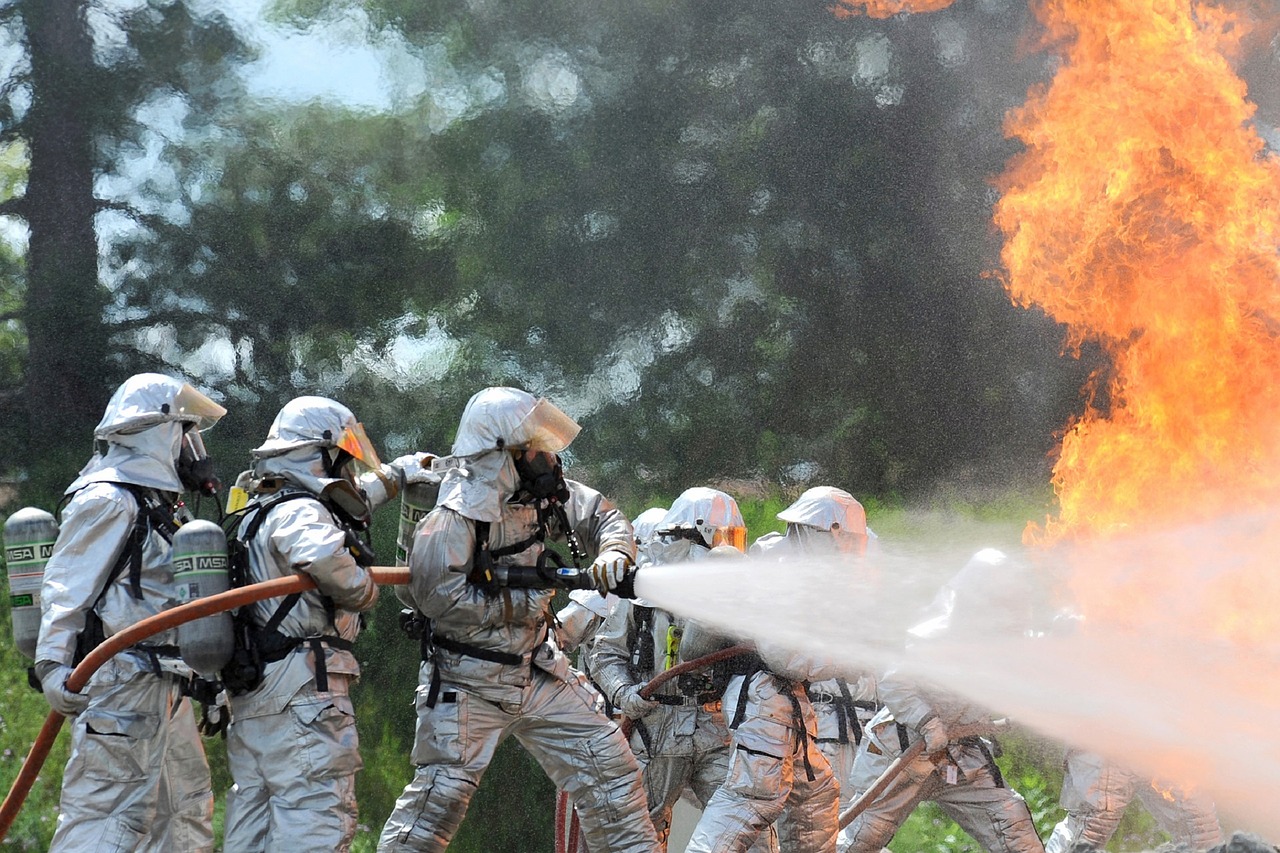 firefighters training live free photo