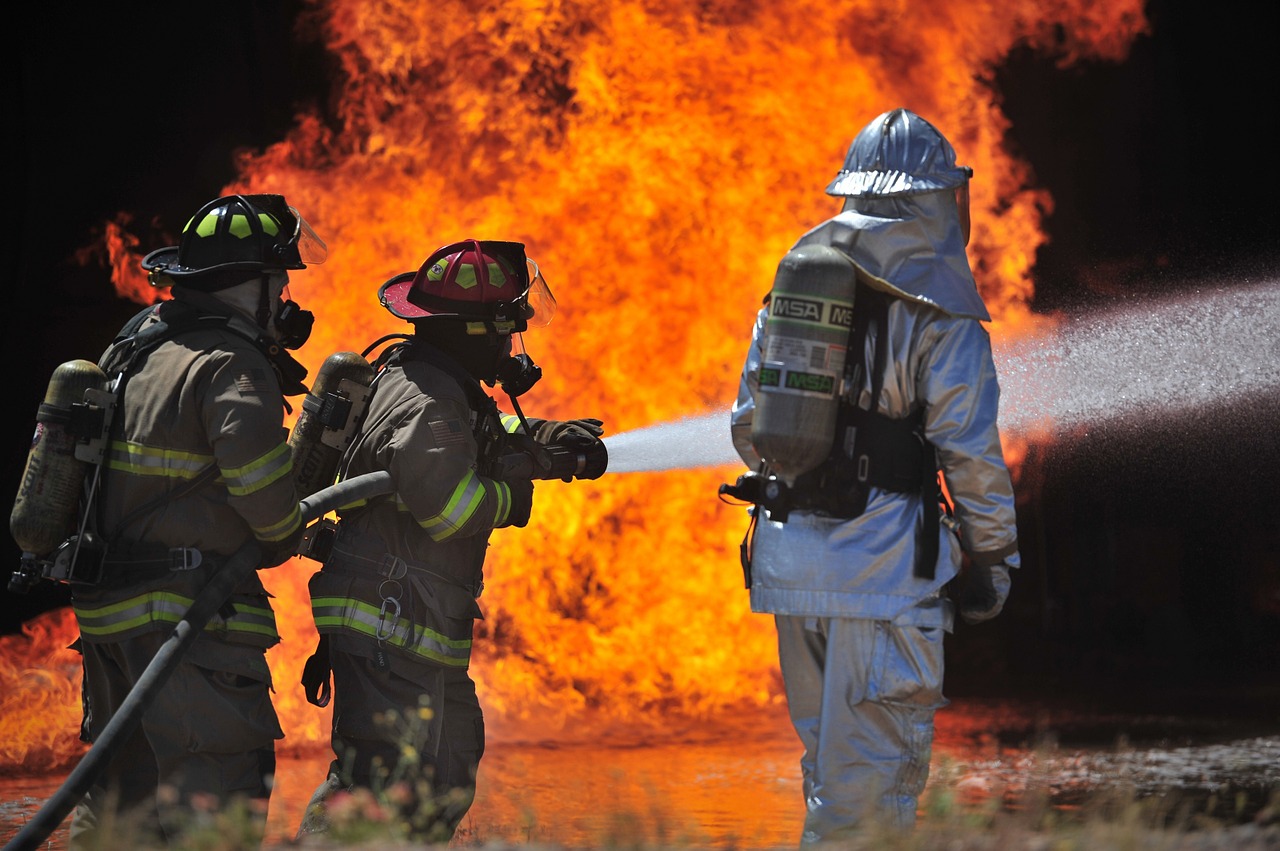 firefighters fire portrait free photo