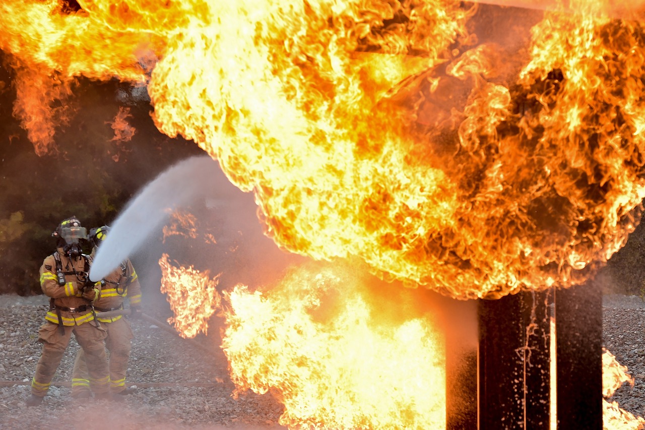 firefighters training live free photo