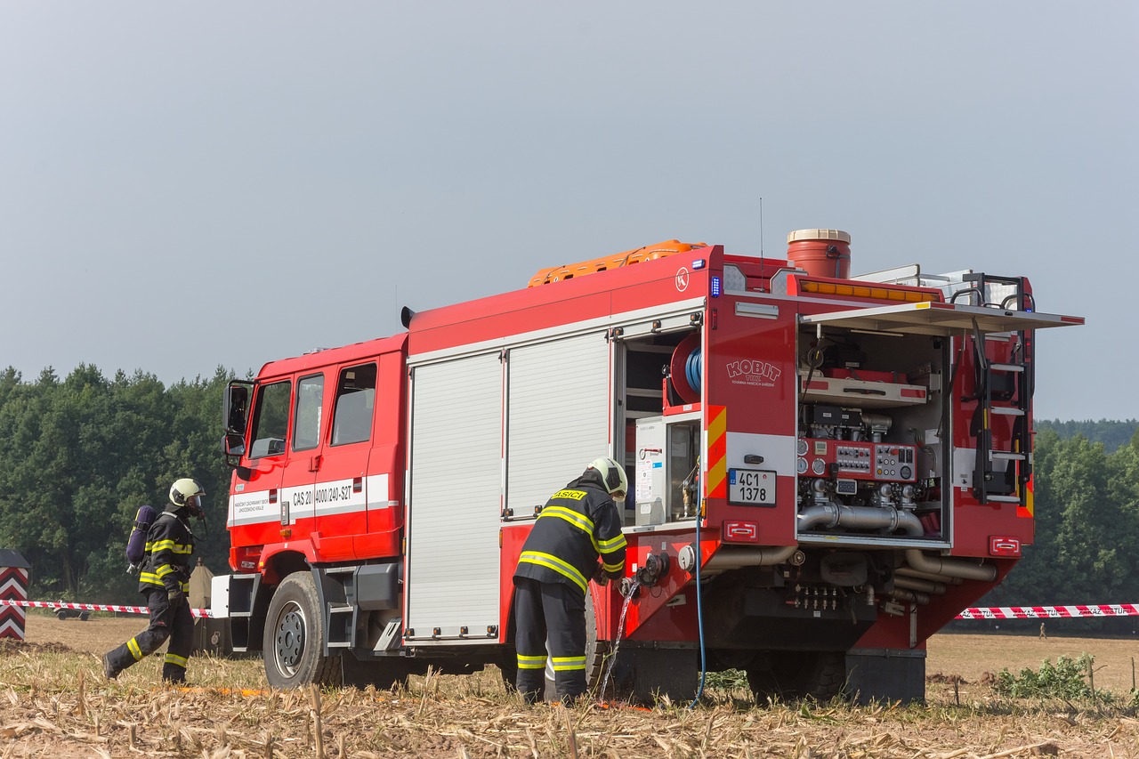 firefighters fireman water free photo