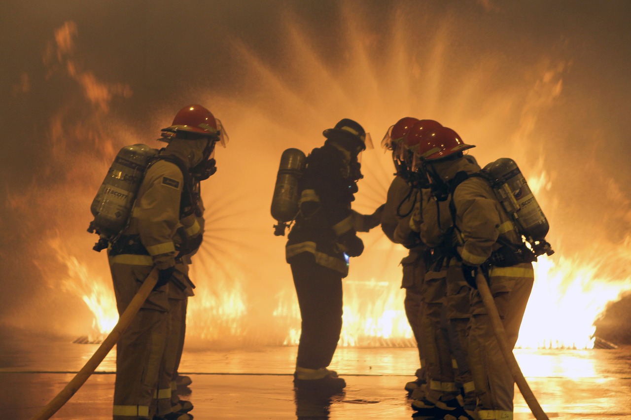 firefighters fire portrait free photo