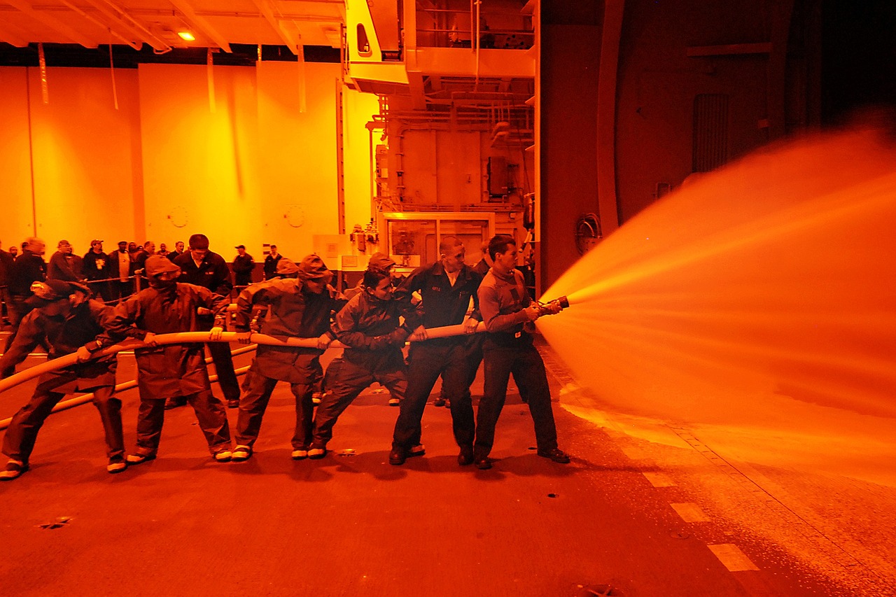 firefighters training live free photo