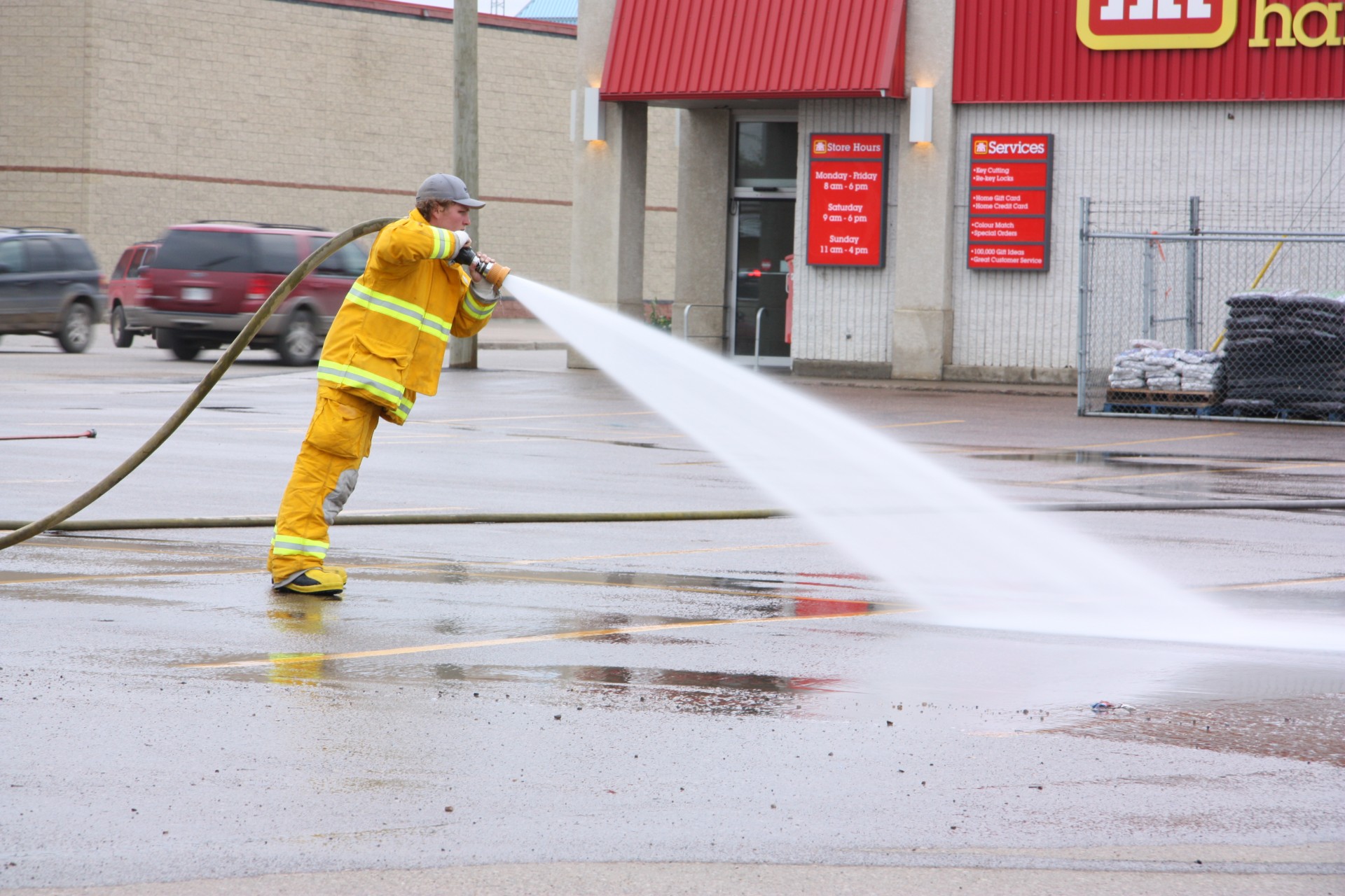 fireman hose washing free photo