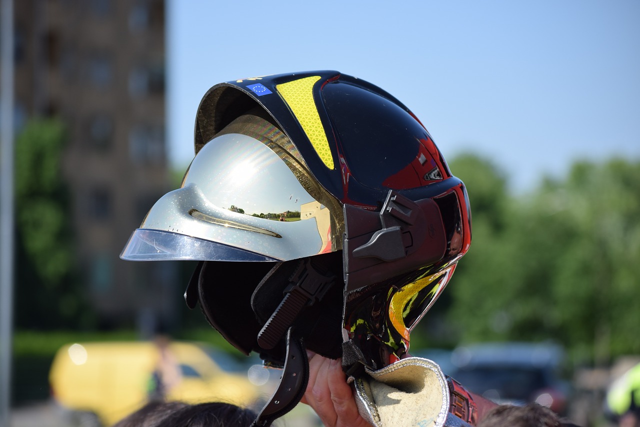 firemen helmet visor free photo