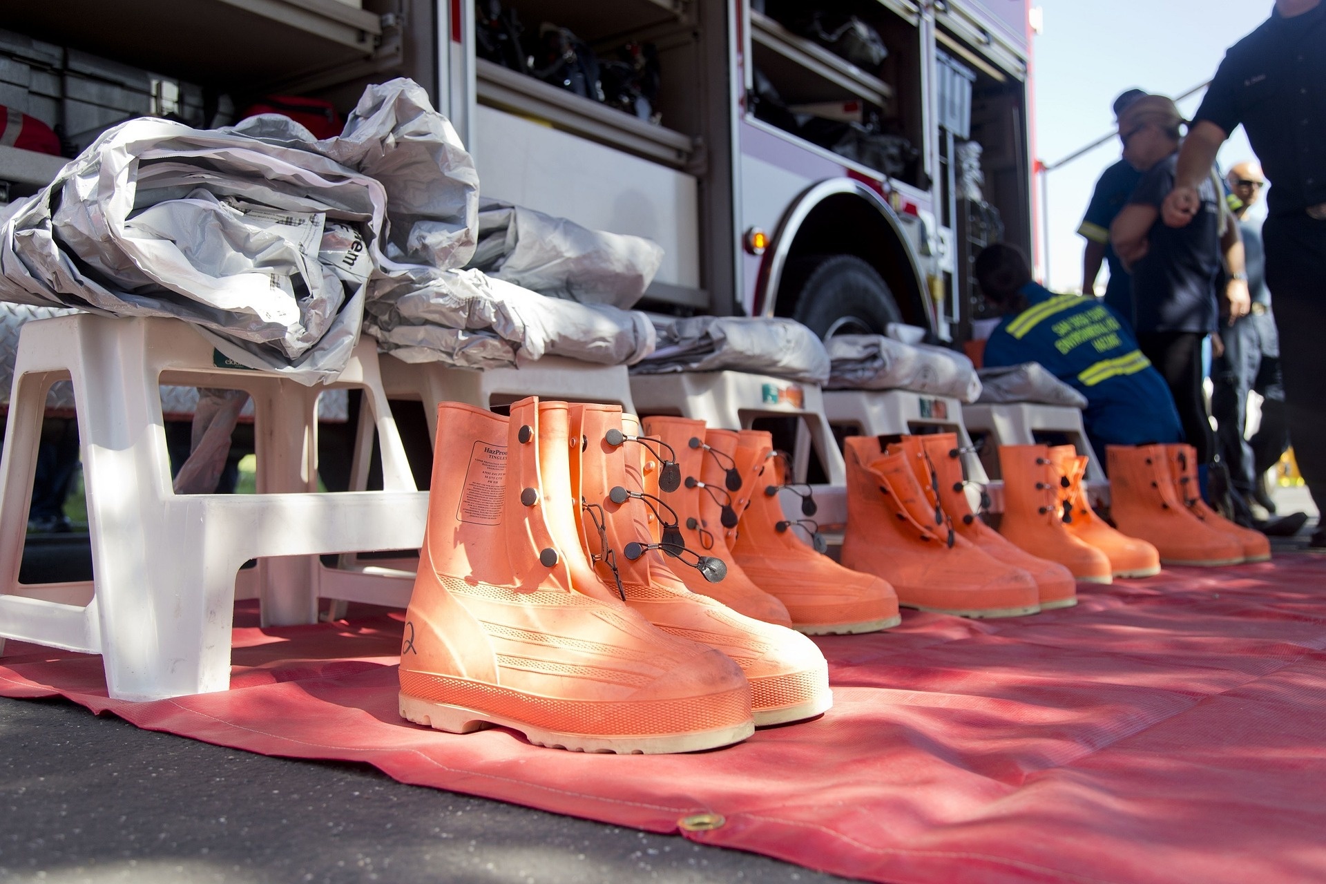 firefighters equipment boots free photo
