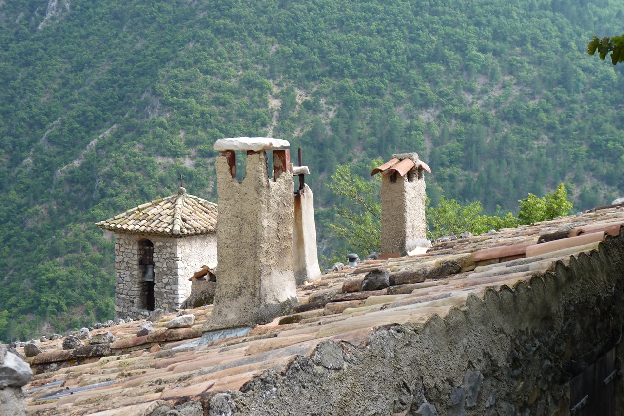 fireplace roof france free photo