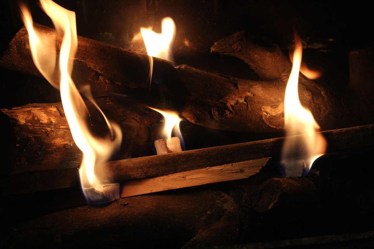 fireplace wood fire fire free photo