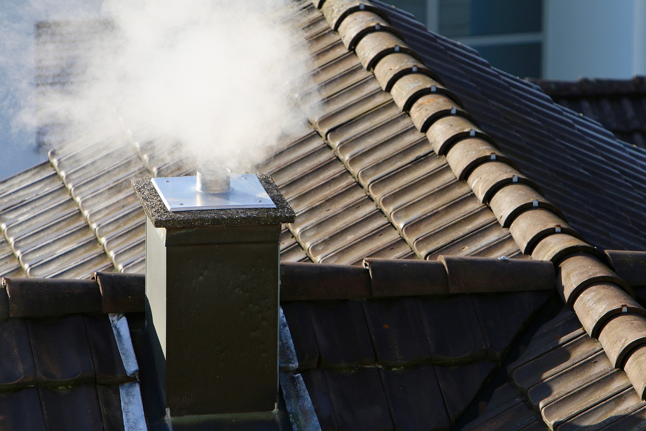 fireplace roof brick free photo