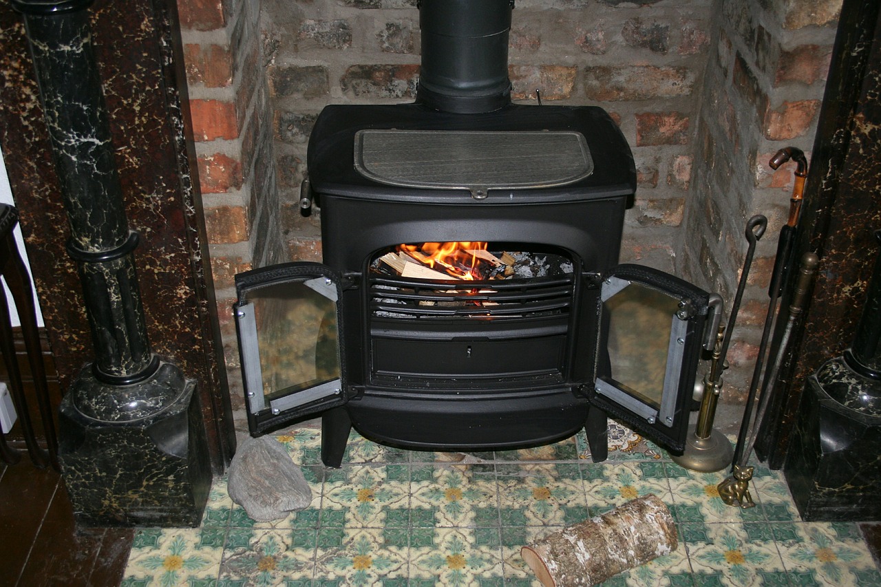 fireplace wood burning stove flame free photo