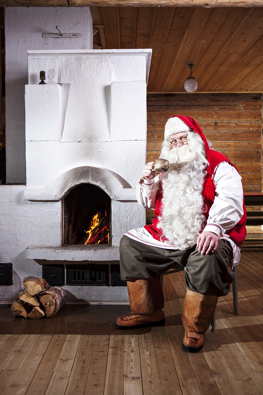 fireplace santa claus christmas free photo