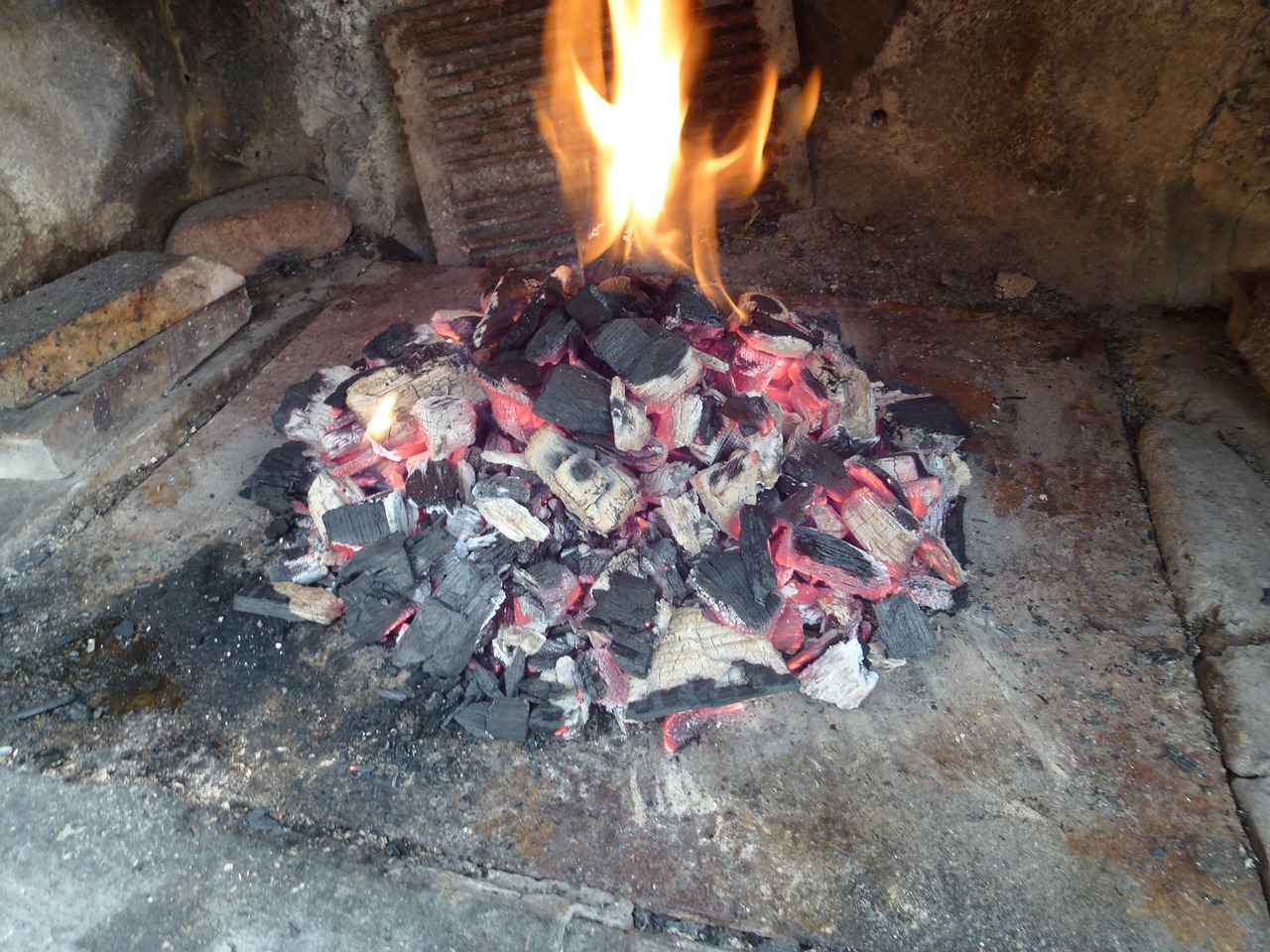 fireplace charcoal fire free photo