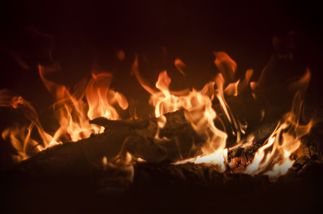fireplace fire flame free photo