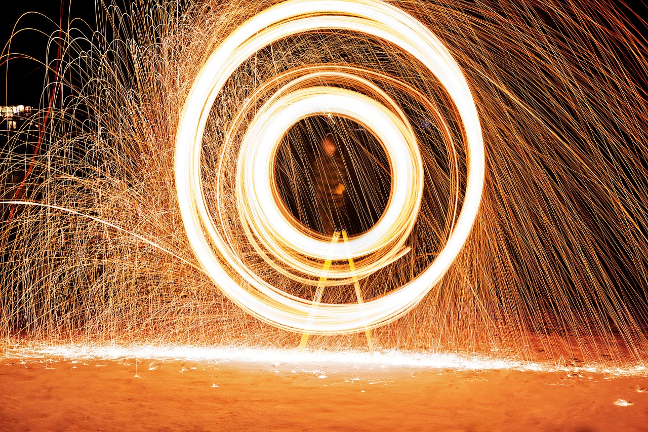 steel wool fire sparks free photo