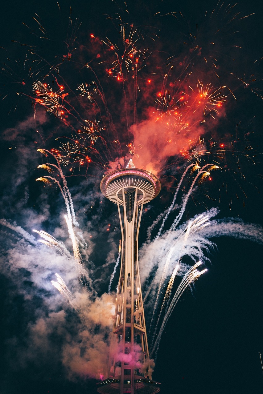 fireworks tower celebration free photo