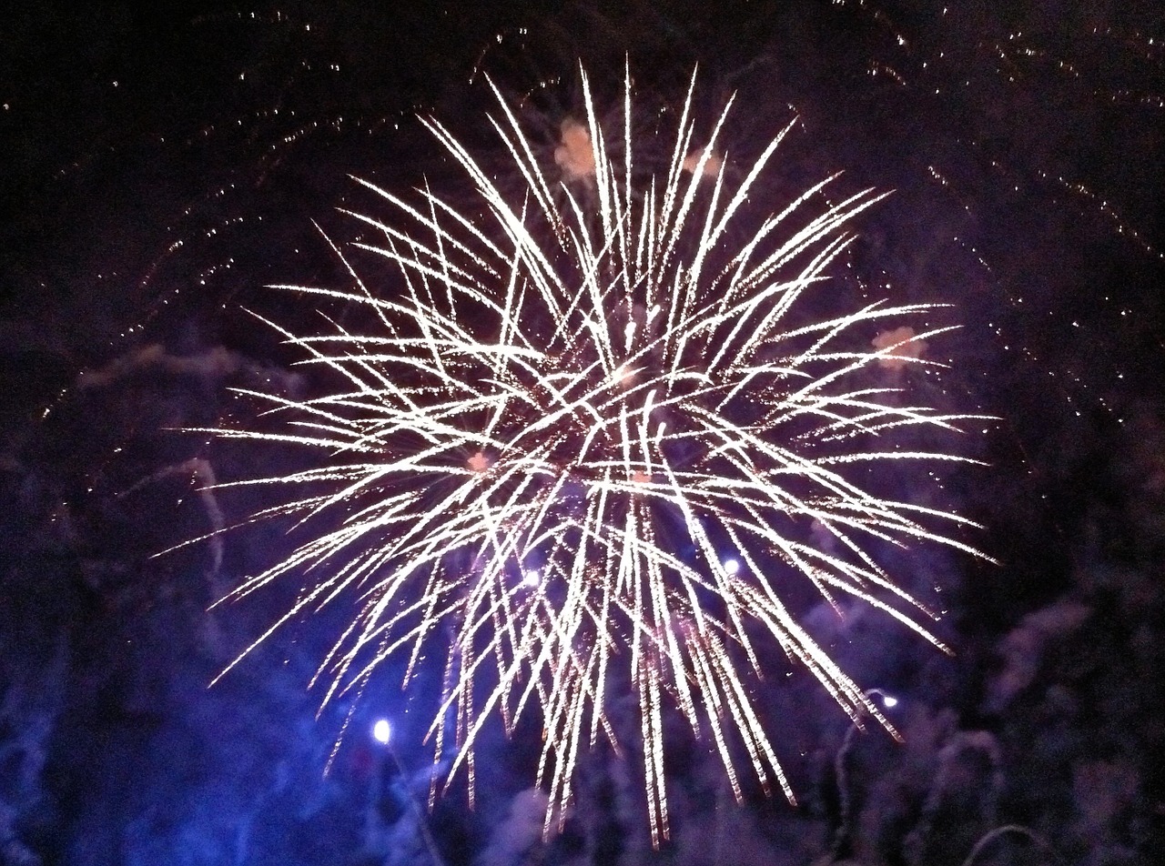fireworks explosion night sky free photo