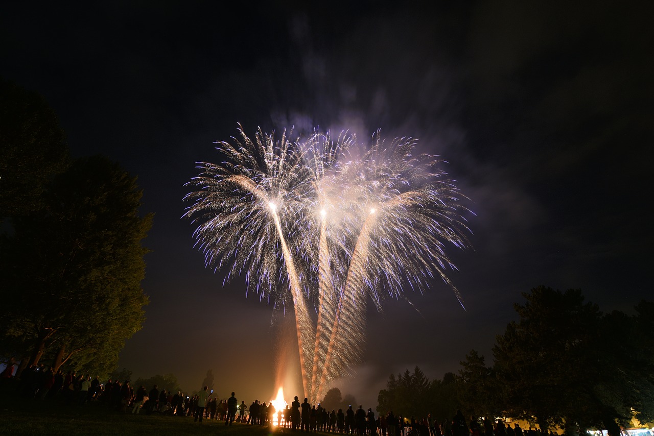 fireworks basel night free photo