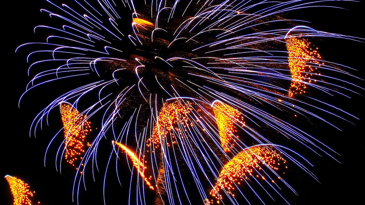 fireworks light colors free photo