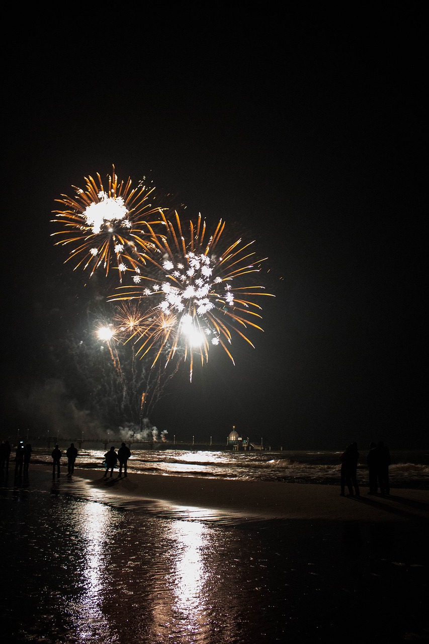 fireworks baltic sea sea free photo