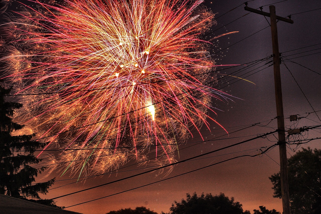 fireworks lights celebrate free photo