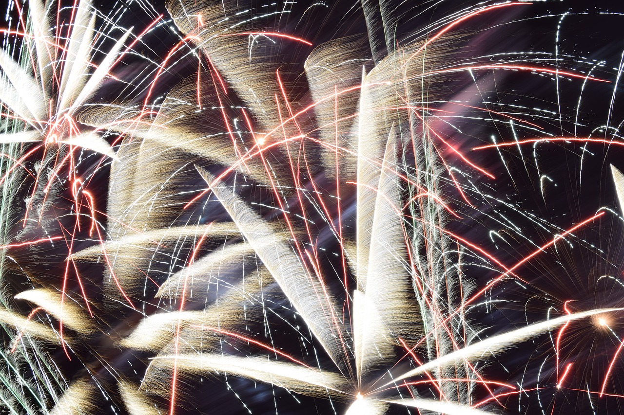 fireworks red violet free photo