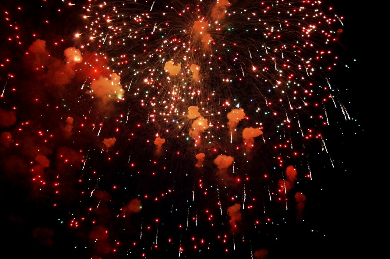 fireworks light spray flecks free photo