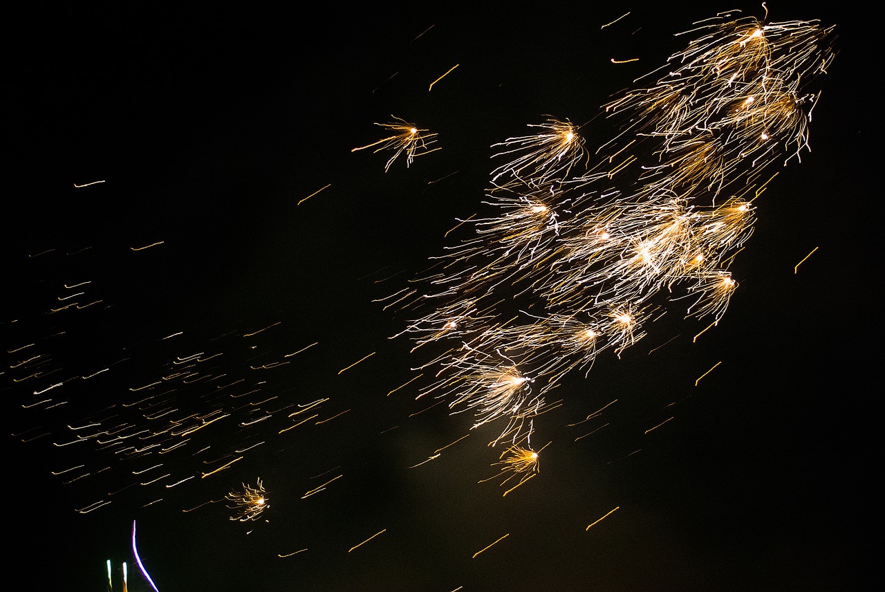 fireworks old and new background free photo