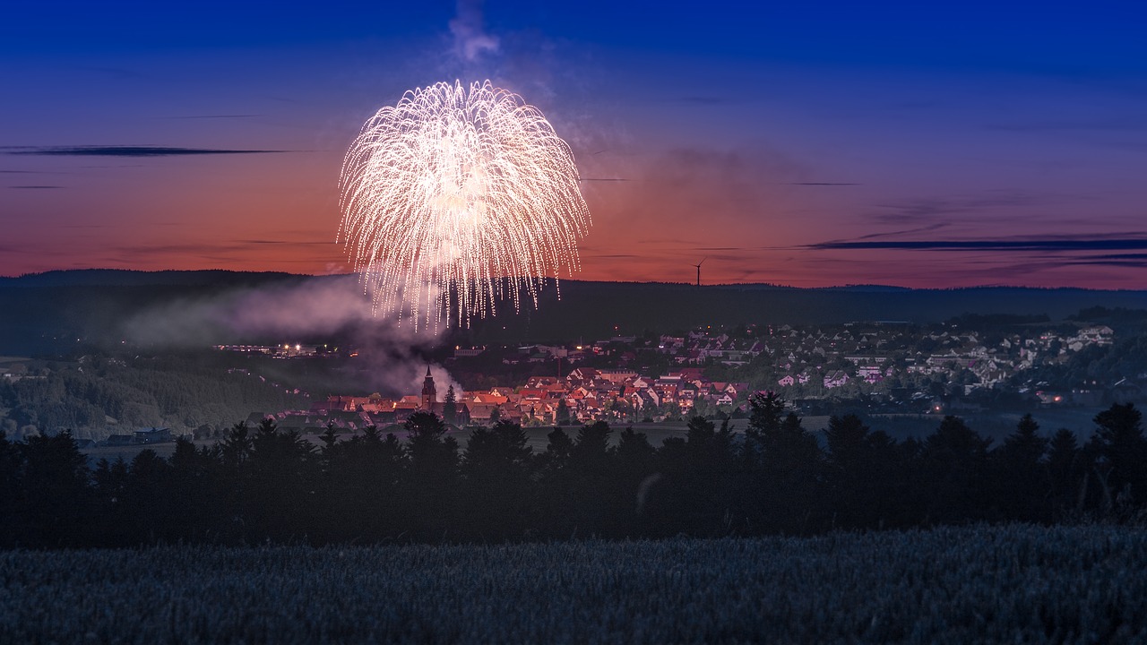 fireworks city dornstetten free photo