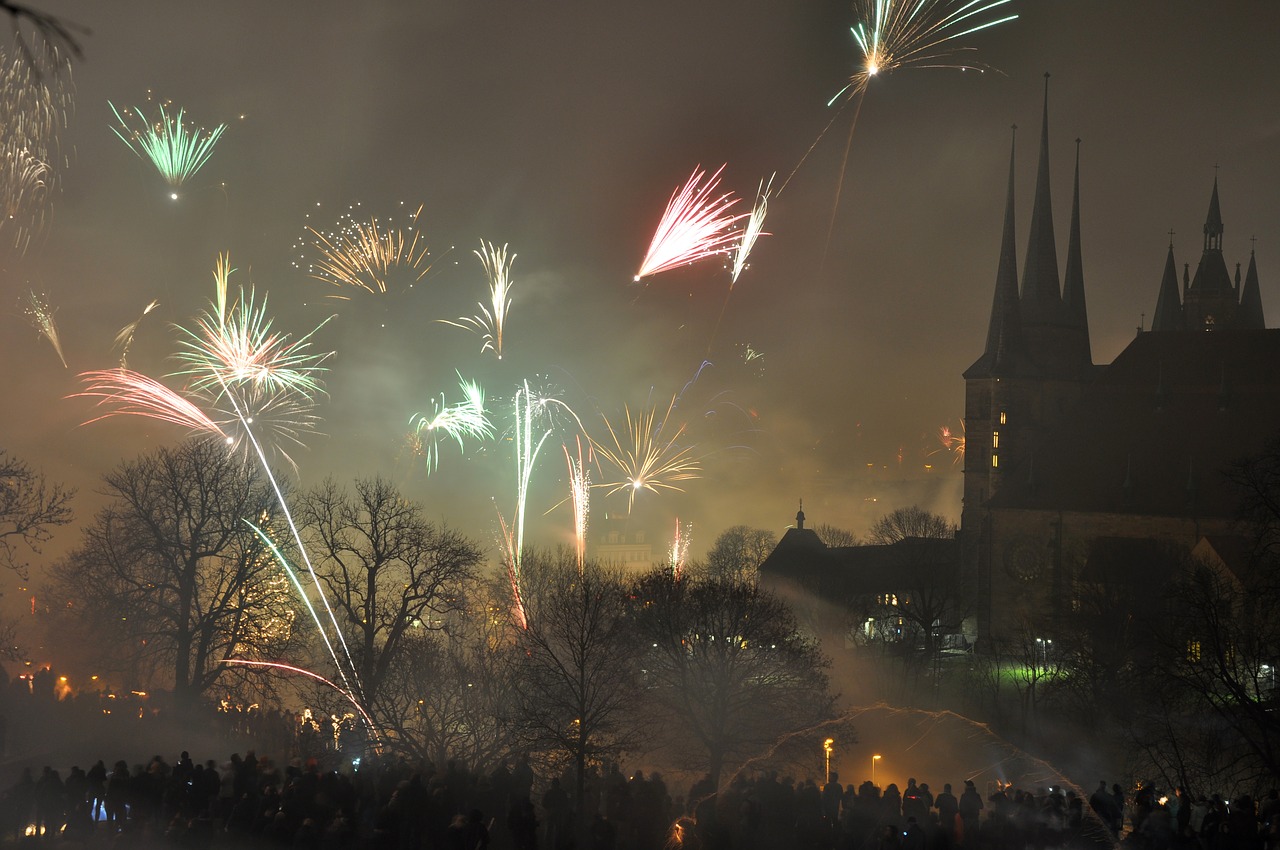 fireworks new year's eve erfurt free photo