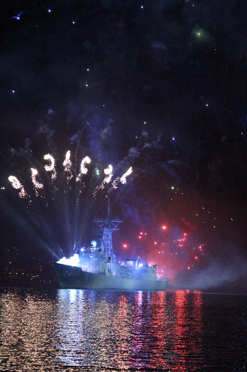 fireworks navy harbour free photo