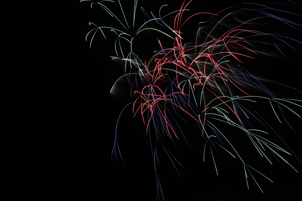 fireworks long exposure color free photo