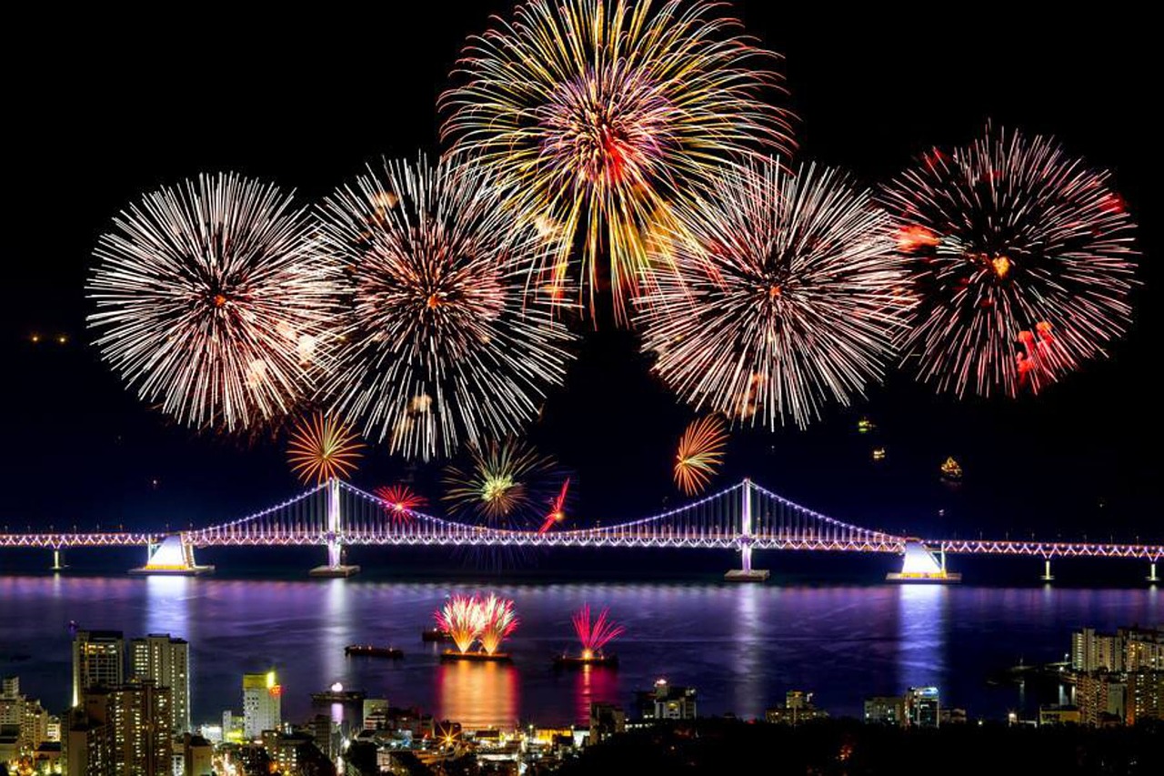 fireworks eve south korea free photo