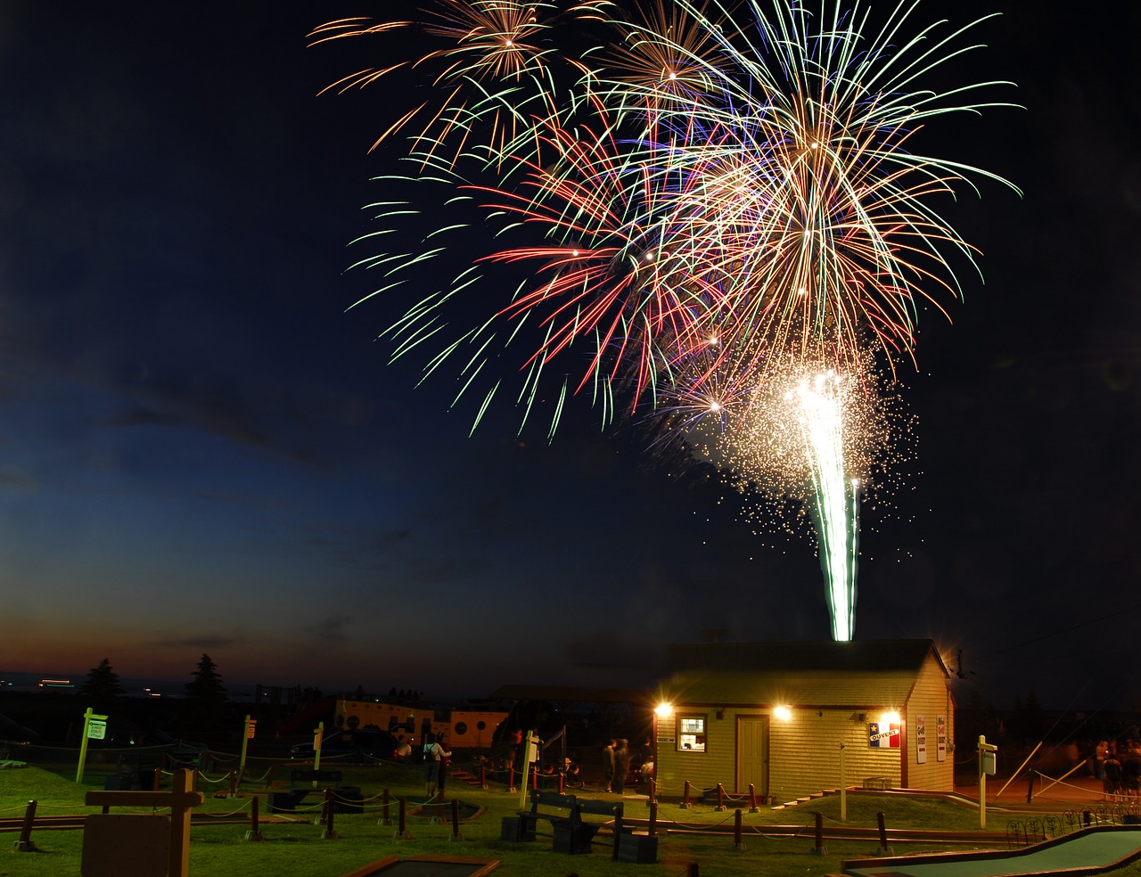 fireworks caraquet canada day free photo