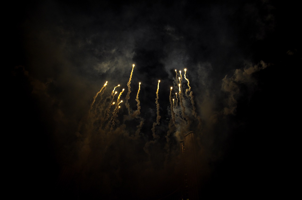 fireworks night sky free photo