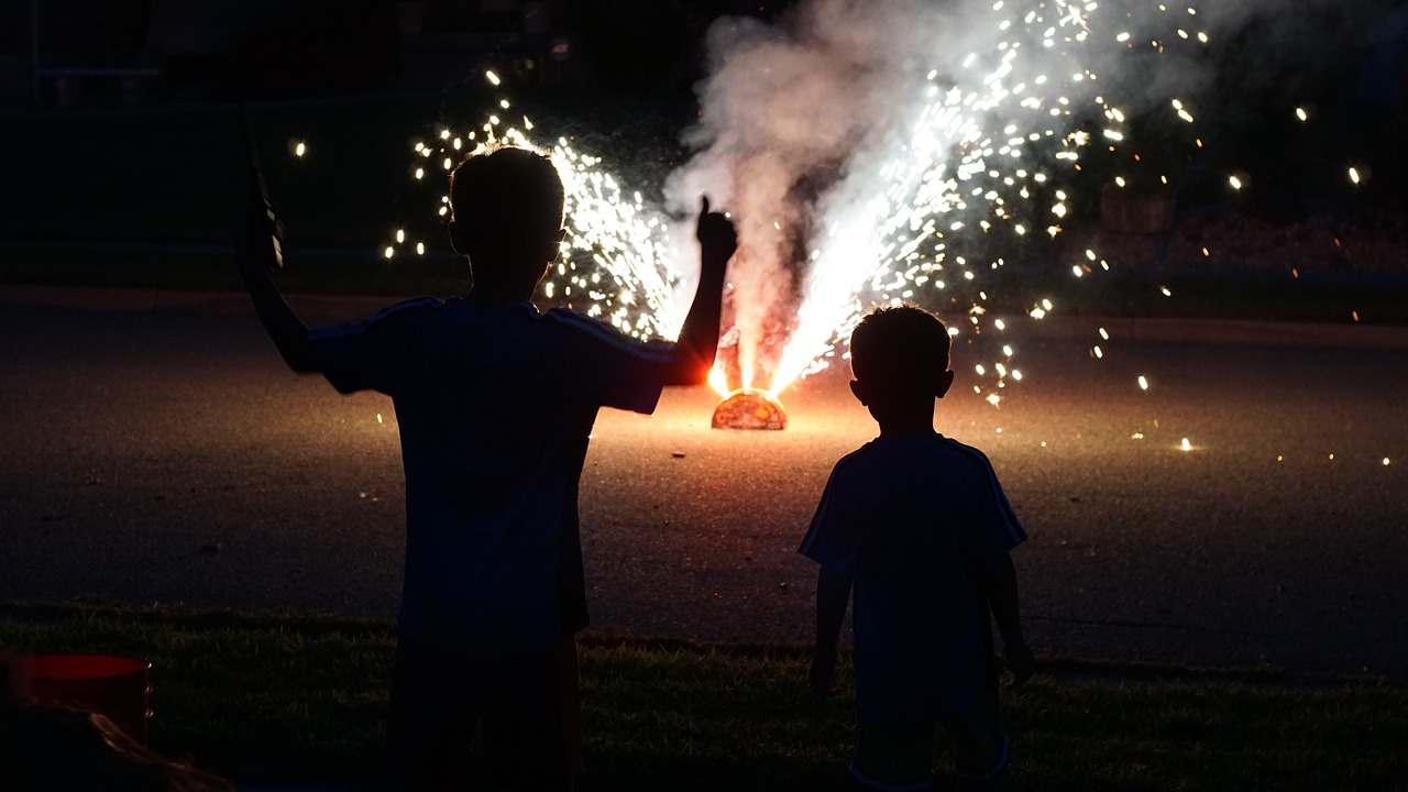 fireworks kids holiday free photo