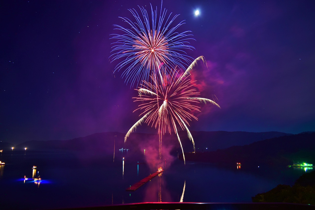 fireworks oki islands japan free photo