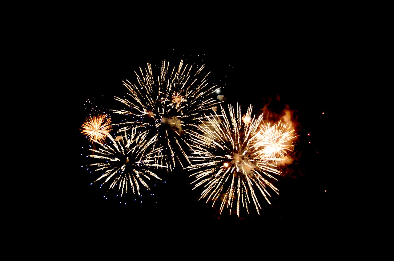 fireworks night sky celebration free photo