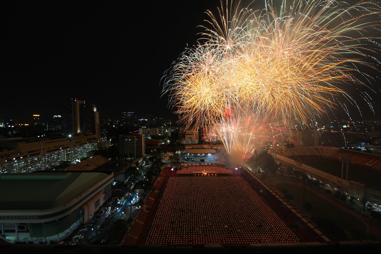 fireworks bangkok thailand free photo