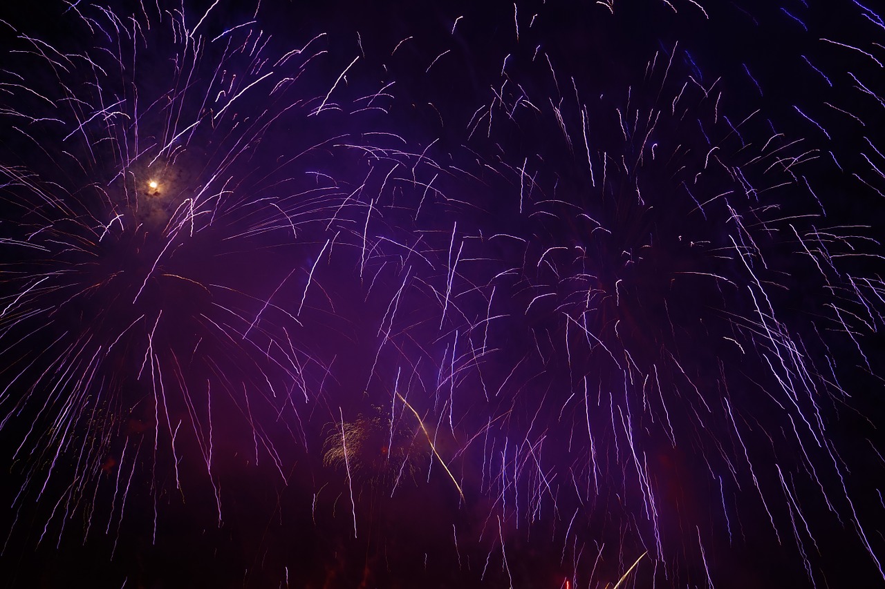 fireworks rocket purple free photo